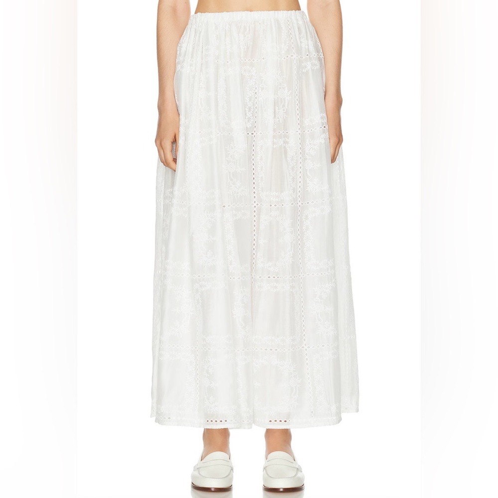 NWT Helsa Handkerchief Midi Skirt in White